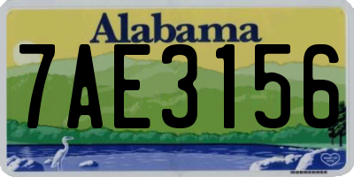 AL license plate 7AE3156