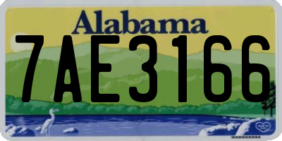 AL license plate 7AE3166