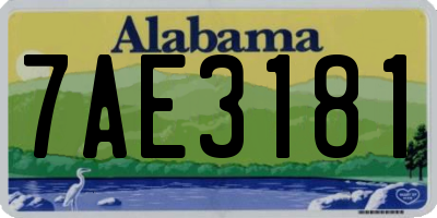 AL license plate 7AE3181