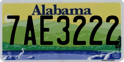 AL license plate 7AE3222