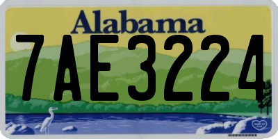 AL license plate 7AE3224