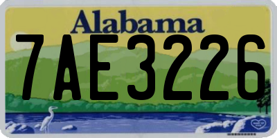 AL license plate 7AE3226