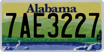 AL license plate 7AE3227