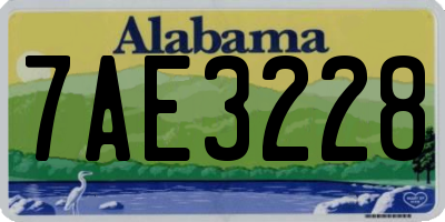 AL license plate 7AE3228