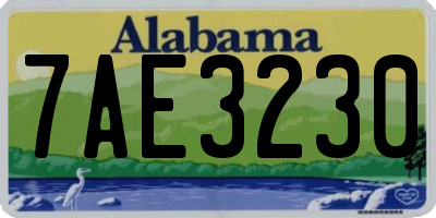 AL license plate 7AE3230