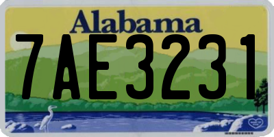 AL license plate 7AE3231