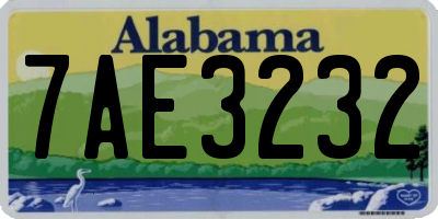 AL license plate 7AE3232