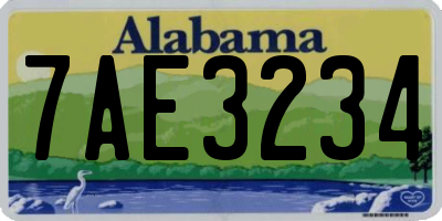 AL license plate 7AE3234