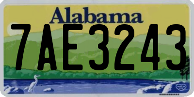 AL license plate 7AE3243