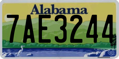 AL license plate 7AE3244
