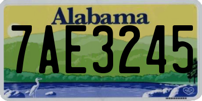 AL license plate 7AE3245
