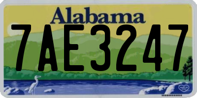 AL license plate 7AE3247