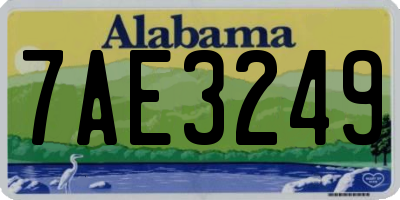 AL license plate 7AE3249