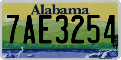AL license plate 7AE3254