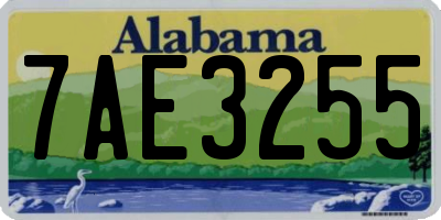 AL license plate 7AE3255