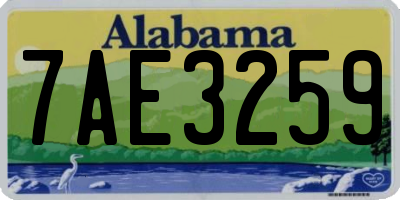AL license plate 7AE3259