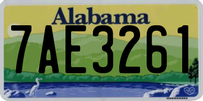 AL license plate 7AE3261
