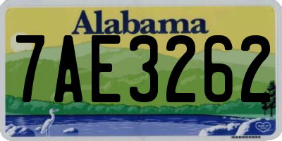 AL license plate 7AE3262