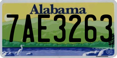 AL license plate 7AE3263