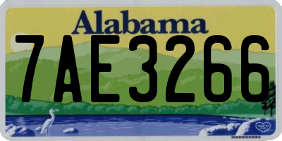 AL license plate 7AE3266