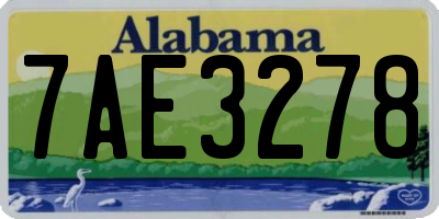 AL license plate 7AE3278