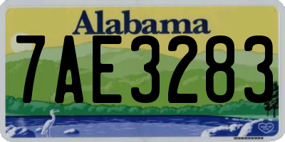 AL license plate 7AE3283
