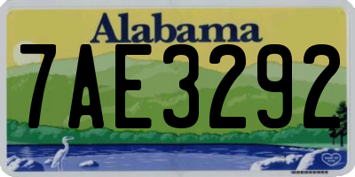 AL license plate 7AE3292