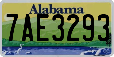 AL license plate 7AE3293