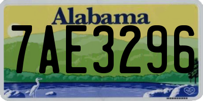 AL license plate 7AE3296