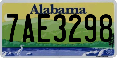 AL license plate 7AE3298