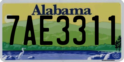 AL license plate 7AE3311