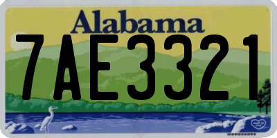 AL license plate 7AE3321