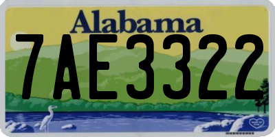 AL license plate 7AE3322