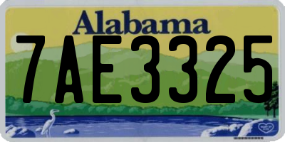 AL license plate 7AE3325
