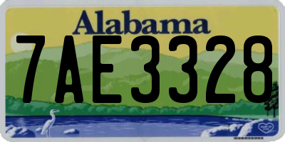 AL license plate 7AE3328