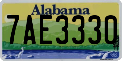 AL license plate 7AE3330