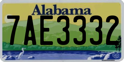 AL license plate 7AE3332