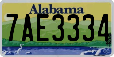 AL license plate 7AE3334