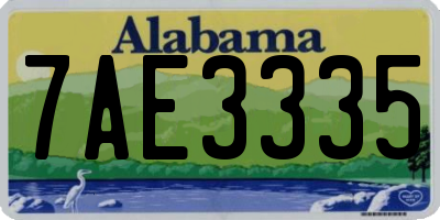 AL license plate 7AE3335