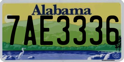 AL license plate 7AE3336