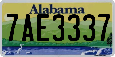 AL license plate 7AE3337