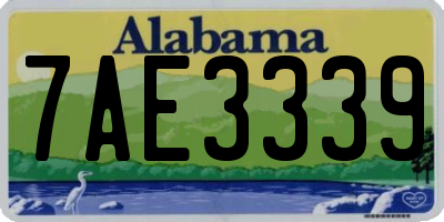 AL license plate 7AE3339