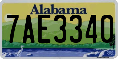 AL license plate 7AE3340