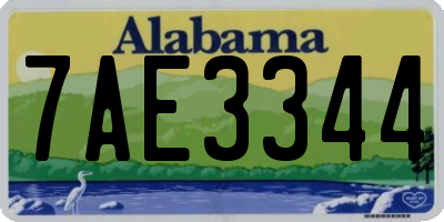 AL license plate 7AE3344