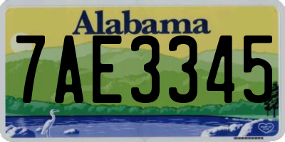 AL license plate 7AE3345