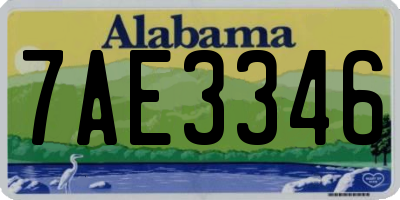 AL license plate 7AE3346