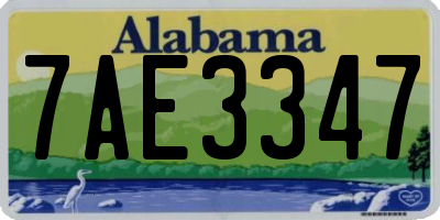AL license plate 7AE3347