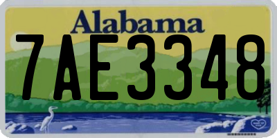 AL license plate 7AE3348