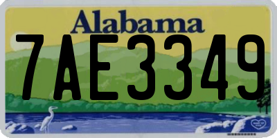 AL license plate 7AE3349