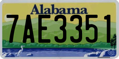 AL license plate 7AE3351